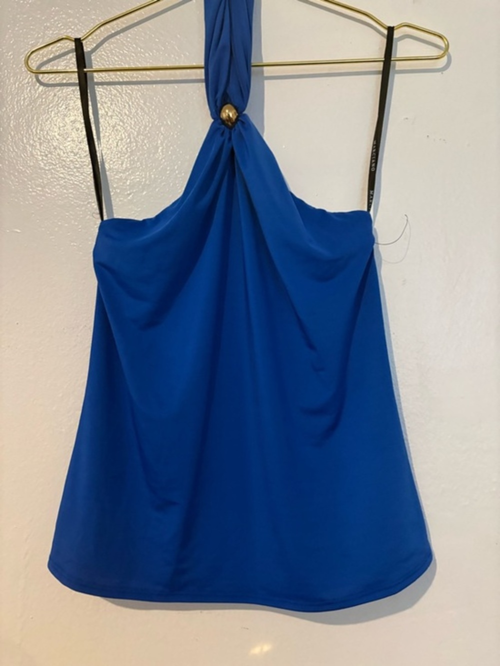 Marciano Draped Silk Halter Top 💙 | Luxe Royal Blue | Worn Once | Elegant Fit